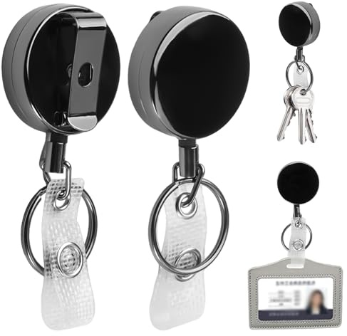2 Piezas Llavero Retractil Cable Acero, Llaveros Retráctil con Clip | Llavero Extensible Retractil con Cuerda de Acero Extensible de 70 cm,para Cinturón, Escuela, Oficina, Viaje