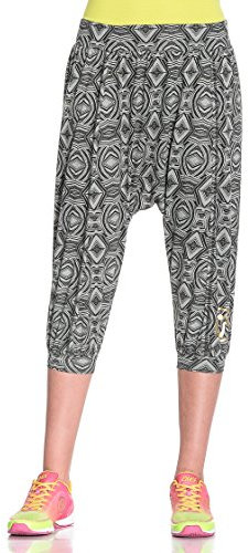Zumba Fitness Damen Hose Aztec Harem Capri Pants, Sew Black, L, Z1B00293-SWBL