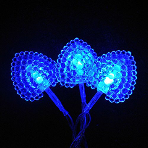 LightsGo® batteriebetriebene LED-Lichterkette mit Dekorations-Herzen, 20 LEDs, 2 m, blau, 20LED 2M