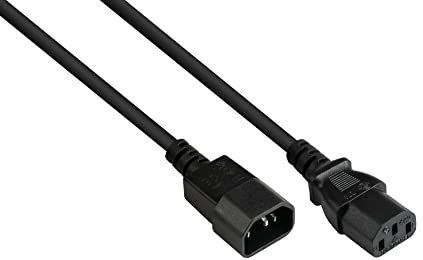 Good Connections P1430-S007 Rallonge électrique Droite C14 vers C13 0,75 mm² Noir 0,75 m