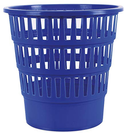 Office Products 19053621-01 Corbeille à papier en plastique 16 l Design pour bureau, cuisine Stable Produit écologique en polypropylène résistant aux fissures Bleu Dimensions : 30,8 x 31 x 30,8 cm