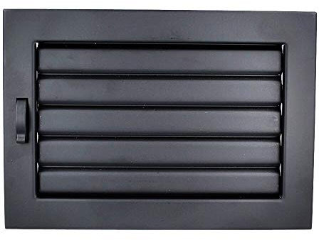 Warmluftgitter Kaltluftgitter Lüftungsgitter Ofengitter Kamingitter Lamellen verschliessbar (240x170mm, Schwarz)