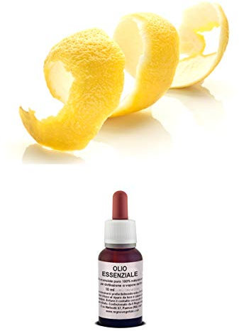 Olio Essenziale LIMONE EXTRA Scorze 100% Puro Naturale Origine Sicilia Uso Interno/Esterno AROMATERAPIA (10 ml)