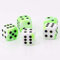 WeLoveBeads W6 Würfel neon grün/schwarz - Made in Germany! - 5Stk