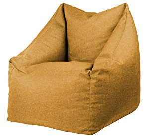 chilly pilley Sitzsack Sitzkissen Bodenkissen Sessel Gartenkissen mit Rückenlehne Sitz (Camel)