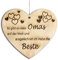 Pet-Jos Holzherz Holzschild Herz Schild Dekoschild 10 x 10 cm Beste Omas Spruch Geschenk Holz Geschenk EIN Geschenk für die Familie