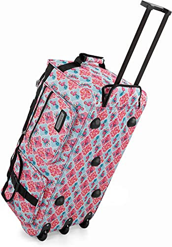 normani Leichte XXL Reisetasche mit 3 Rollen 80 Liter Volumen Robust wasserabweisend reißfest leicht zu reinigen Farbe Flamingo Größe 80 Liter