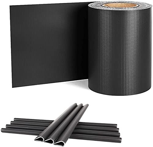 UISEBRT Bandes Brise-Vue en PVC pour Clôtures, Brise-Vue en PVC de Rouleau 450g/m² PVC Protectiont pour Clôture de Jardin, Exterieur, 65m x 19cm avec 30 pcs Clips de Montage, Anthracite