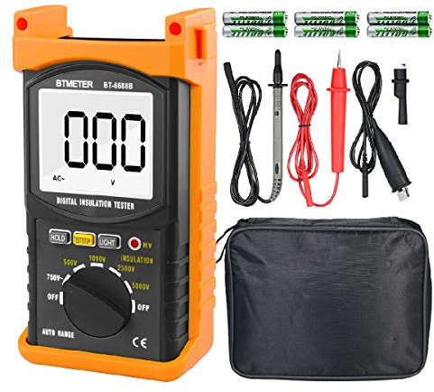 Tester Digitale di Resistenza di Isolamento, AP-6688B con Tensione di Prova 5000V, Resistenza di Isolamento 200G ohm, Indicazione di Alta Tensione