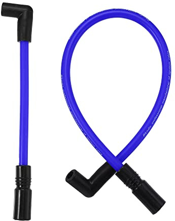 Motoforti 2 Pcs 10.4mm 10mm Spark Plug Wire Kit DYNA-409BL Blue Silicone