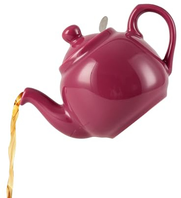 London Pottery Farmhouse Teekanne mit Teesieb, Keramik, Karmin, 2 Tassen (600 ml) [Parallel importiertes Produkt]