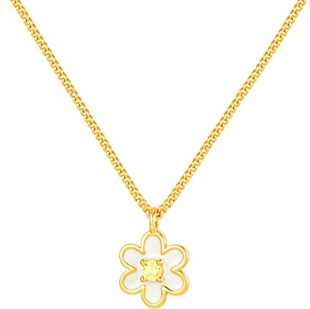 Brandlinger ® Halskette Damen Silber 925. Kette mit Anhänger Blume. Kette Damen vergoldet mit 18 Karat Gold, Schmuck für Frauen und Mädchen. Kettenlänge verstellbar 40-45cm.