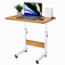 Scrivania Regolabile in Altezza Professionali, Tavolino da Letto per PC con Ruote, 60x40cm Tavolo da Lavoro Mobile, Standing Desk per Ufficio, Camera da Letto, Soggiorno, Divano, Cameretta, Beige