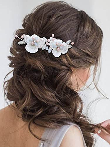 Ushiny Braut-Haarreif, silberfarben, Brautschmuck, Perle, Opal, Haarschmuck, Abschlussball, Braut-Kopfschmuck für Damen und Mädchen