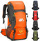 Favuit Wanderrucksack 30L, Herren Damen Trekkingrucksack Ultraleicht Faltbarer Reiserucksack Wandern Rucksack Klettern Tagesrucksack für Reisen Bergsteigen Camping Outdoor Reisen Sport(Orange)