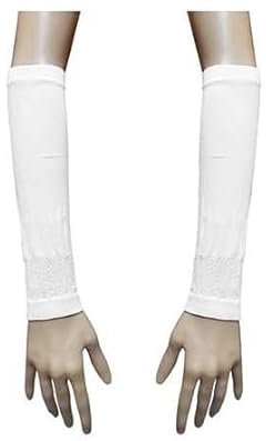 Arm-Stretch-Ärmel, Handschuhe, Schleier, Hejab, Hijab, Islam, bescheidene, muslimische Abaya, Weiß, Einheitsgröße