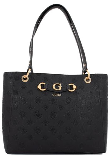 GUESS Izzy Peony Noel Tote Black Logo