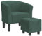 vidaXL Clubsessel, Sessel mit gepolstertem Sitz Armlehnen, Cocktailsessel mit Fußhocker, Loungesessel Relaxsessel Polstersessel, Dunkelgrün Samt