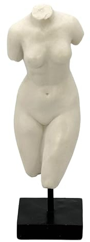 Galt International Körperstatue aus Poly-Marmor, 34,3 cm, mit schwarzem Sockel, für Heimdekoration, griechischer Gott, Skulptur, Mythologie, steinähnlicher Marmor-Akzent (Frau)