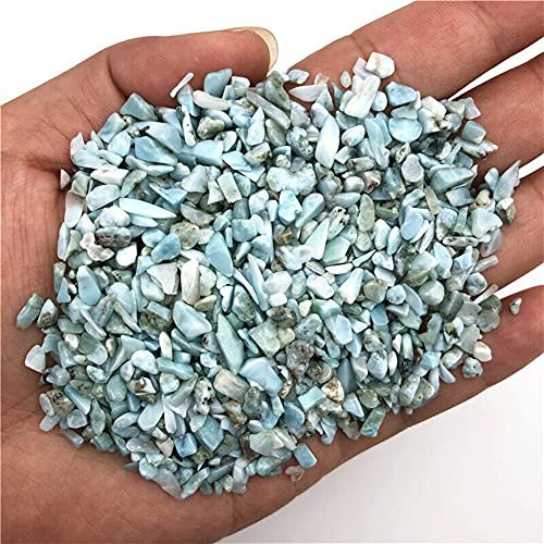 FGKMLGER natürlicher Larimar-Kies, polierter Bergkristall, Splittersteine, Dekor, natürliche Quarzkristalle, Geschenk