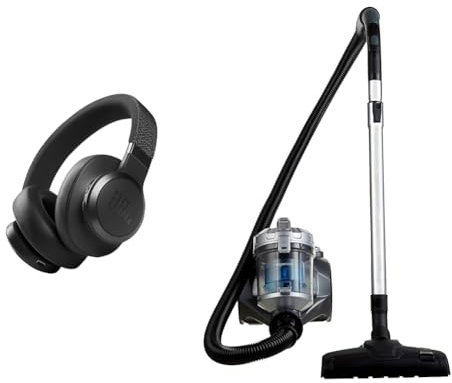 JBL Live 660NC kabelloser Over-Ear Bluetooth-Kopfhörer in Schwarz – Mit Noise-Cancelling und Sprachassistent – Für bis zu 50 Stunden Musikgenuss & Amazon Basics – Zylinder-Staubsauger