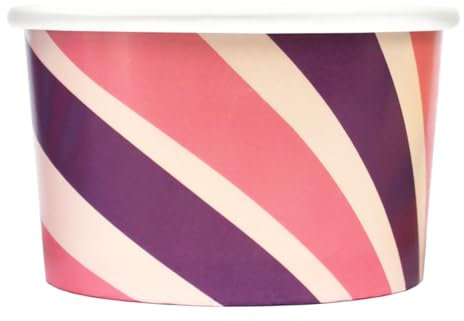 Ksp partners ltd e-commerce Ice Cream Cups 200ml Disposable Ice Cream Bowls, Paper Dessert Bowls Treat Cups Frozen Yogurt Takeout Food Containers (50, 6oz)