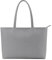 Quirkademy Damen Henkeltaschen, Tote Shopper Bag aus PU Leder, Handtaschen mit Innentscahe, Schultertasche mit Große Kapazität für Arbeit Schule Einkauf Reise Büro (Grau)