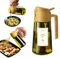 TrendPlain Spruzzino Olio per Friggitrice Aria 470ml, Dosatore Olio 2 in 1, Oliera Spray per Cucina, Insalata e Aceto, Accessori Cucina con Etichette e Protezione dalla Luce - Giallo