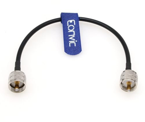 Eonvic Cable coaxial UHF macho a macho PL-259 digital de baja pérdida de 50 ohmios RG58 para radio HAM y CB, analizador de antena, carga simulada, medidor SWR (recto, 30 cm)