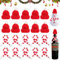 MaibaoteMbt Mini Weihnachts Weinflasche Topper Hut, 20 Stück Mini Weihnachtsmütze und Schal Set, Weihnachten Strickmütze, Santa Puppen Hut, Nikolausmütze für Tischdeko, Weihnachtsfeiern