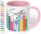 Geschenk für Musik-Fans: Kaffeetasse Bücherregal mit Best of Albums „Swiftea“ – Geschenkidee für Sänger- & Musikliebhaber - Keramik, ca. 330ml, Rosa