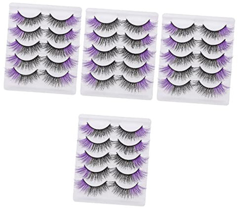 HAPINARY 20paia Ciglia Finte Colorate Confezione Ciglia Naturali e Voluminose Per Occasioni Speciali e Uso Quotidiano Riutilizzabili e Facili Da Applicare