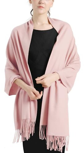 vimate Rosa Pashmina Schal für Frauen-Winter Formal Abend Pashmina Schals und Wraps für Hochzeit Braut Brautjungfer(DE-Altrosa)