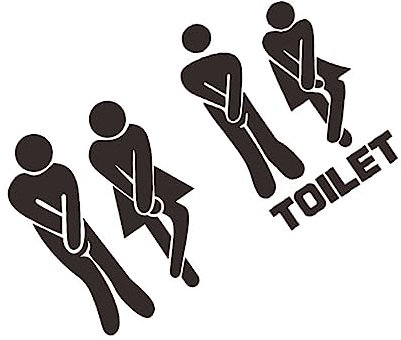 PHENOFICE 6 Pezzi Adesivi Per Il Bagno Adesivi Murali Rimovibili Segni Bagno Uomini e Donne Simbolo Della Toilette Cartelli Per Porte Autoadesivi Adesivi Per Decalcomanie Per Bagno Wc Bagno