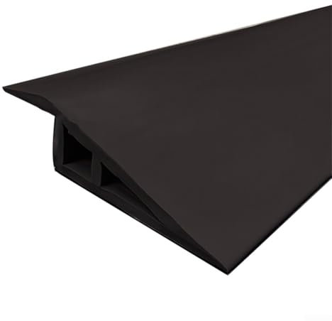 Gdfnmogo Striscia di transizione per pavimenti in PVC, profilo piatto in laminato, striscia per porta (nero)
