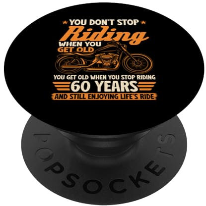 Motorradfahren in Ihrem 60er Jahre Lifelong Biker 60. Geburtstag PopSockets Klebender PopGrip