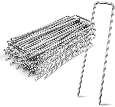 Piquet Ancrage, 30 pièces de Longueur 15 cm Piquets De Jardin Robustes en Forme de U (1.57 * 5.9in)