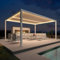 Bioclimatic Pergola 4,8 x 3,68 m – Baldacchino da giardino in alluminio impermeabile con striscia luminosa a LED regolabile tetto a lamelle per esterni patio posto auto coperto bianco