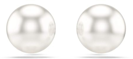 Swarovski Matrix Ohrstecker, Kristallperle, Weiß, Rhodiniert