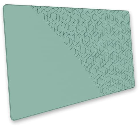 itenga XXL Schreibtischunterlage/Mauspad aus Stoff 75x44cm mit Motiv - Wasserabweisender Stoff mit Naturkautschuk, Materialstärke 2,2 mm, Randgenäht (BOC4 EUKALYPTUS)