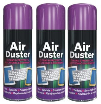 200ml Air Duster Spray, Compressed Air Cleaner for Keyboard, PC, Laptop, Electronics & Hard-to-Reach Areas (3)