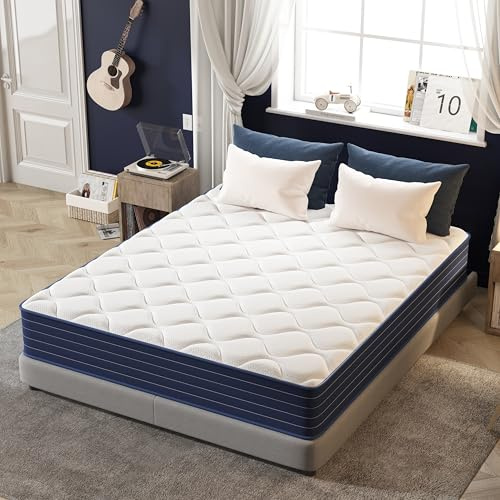 MOLPHIT Double Mattress,12 Inch Full Mattrress with 7-Zone Hybrid Double Bed Mattresses,Pocket Sprung with Medium Firm for Body Support & Pressure Relief - 75 * 54in