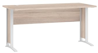 möbelando Schreibtisch Clermont 150x70 cm – Moderner Bürotisch mit Kabeldurchführung, Eiche Sonoma Optik & Aluminiumgestell – Ideal für Homeoffice & Büro