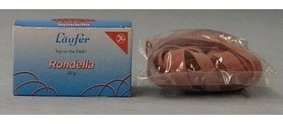 Läufer 51545 Rondella Gummibänder 150 x 10 mm, Durchmesser 100 mm, 10 mm breite Gummiringe, 50 g Schachtel, rot