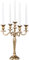 Design Barock Kerzenständer 5-armig Lüster 40cm Goldoptik Kerzenhalter