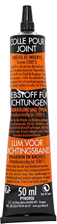 Pyro Feu 24931-12 Pegamento Refractario 1.100ºC 50 ml, Negro