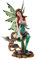 10 Inch Green Winged Fairy Sitting with Baby Dragon Statue Figurine by PTC