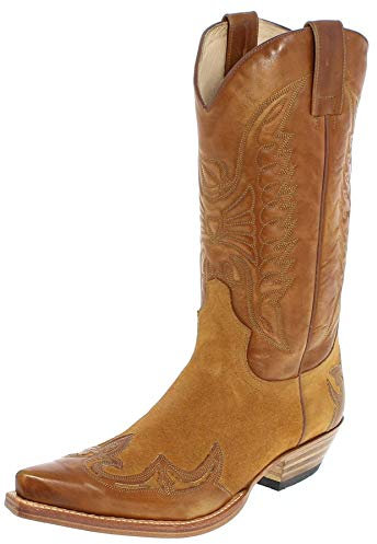 Sendra Boots Stivali da cowboy da donna da uomo 13170 in pelle, 023 Camello, 45 EU Larga