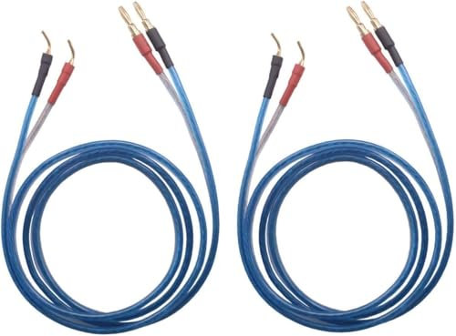 KK ZB-SB 1pair Set(4banana&4pin) HiFi OFC Speaker Wire, Banana Plug to Pin Type Plug, 1.5M(4.92ft)/3M(9.84ft)/5M(16ft)/7M(22.9ft), KK ZB-SB, Gold, 5M(16ft)