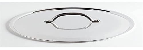 Pentole Agnelli Alluminio 2 mm Coperchio Tondo con Ponticello senza Orlo, Lucido, Argento, 36 cm